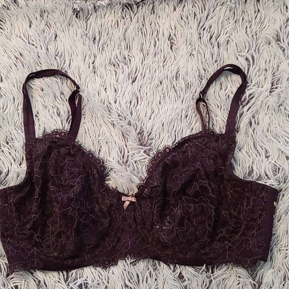 Cacique Unlined Full Coverage Burgundy Bra - Picture 1 of 8